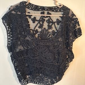 millou black lace blouse